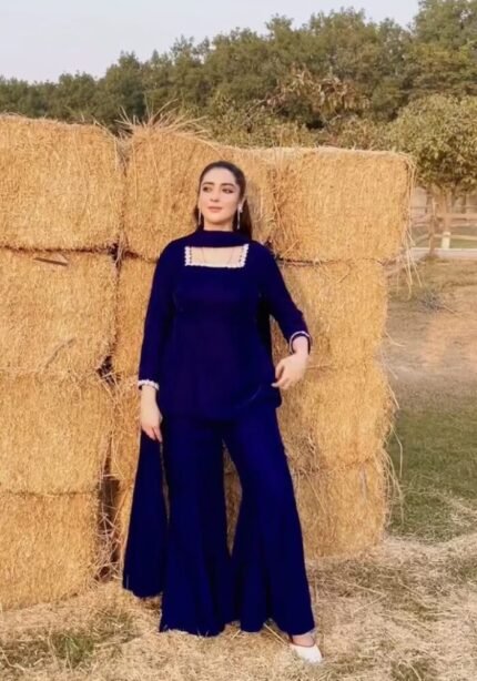 Royal Blue Winter Luxe Velvet Set