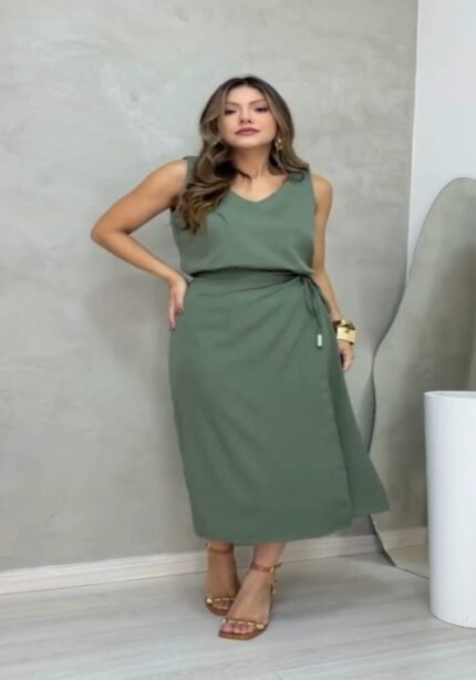 Olive Timeless Elegance Dress