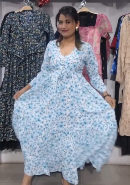 Trending Floral Party Wear 2-in-1 Dress