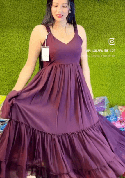 Wine Elegance 2-in-1 Georgette Dress